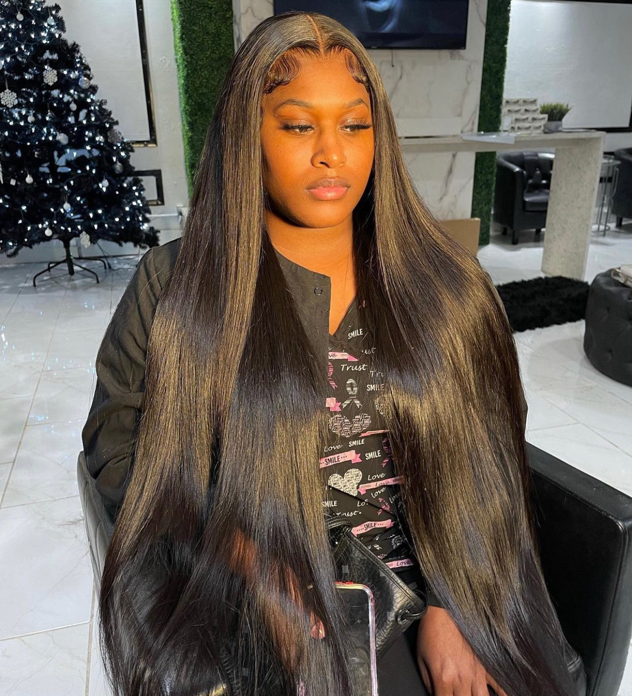 Extra Glam Lengths 32' 34' 36' 5x5 Transparent Closure Wig (Uncustomized)